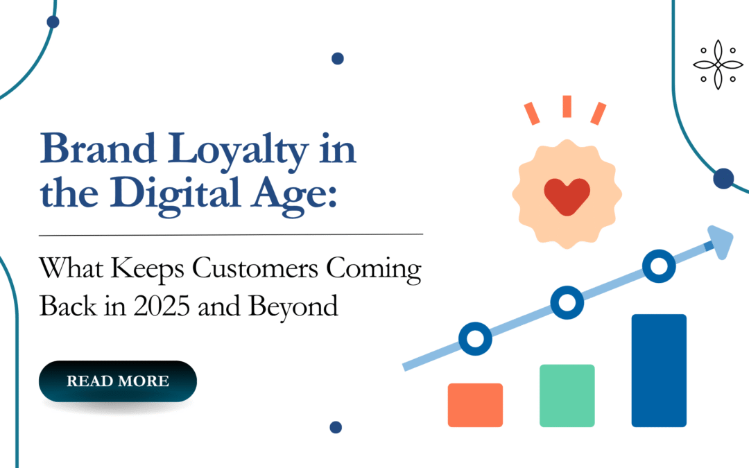 An increasing graph with a heart icon depicting loyalty, along with the blog title and a ‘Read More’ button.